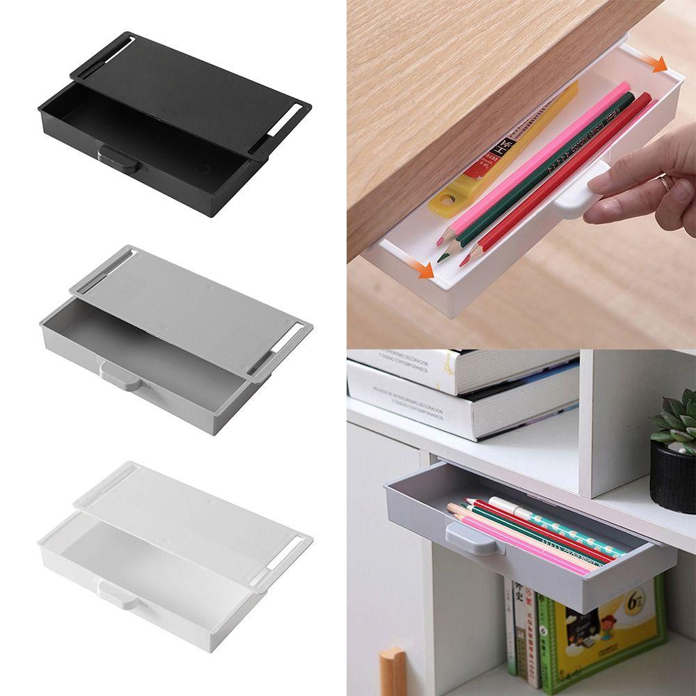 Save Space Desk Drawer Organizer Suspension Design Self Adhesive Storage Box Drawer Storage Box