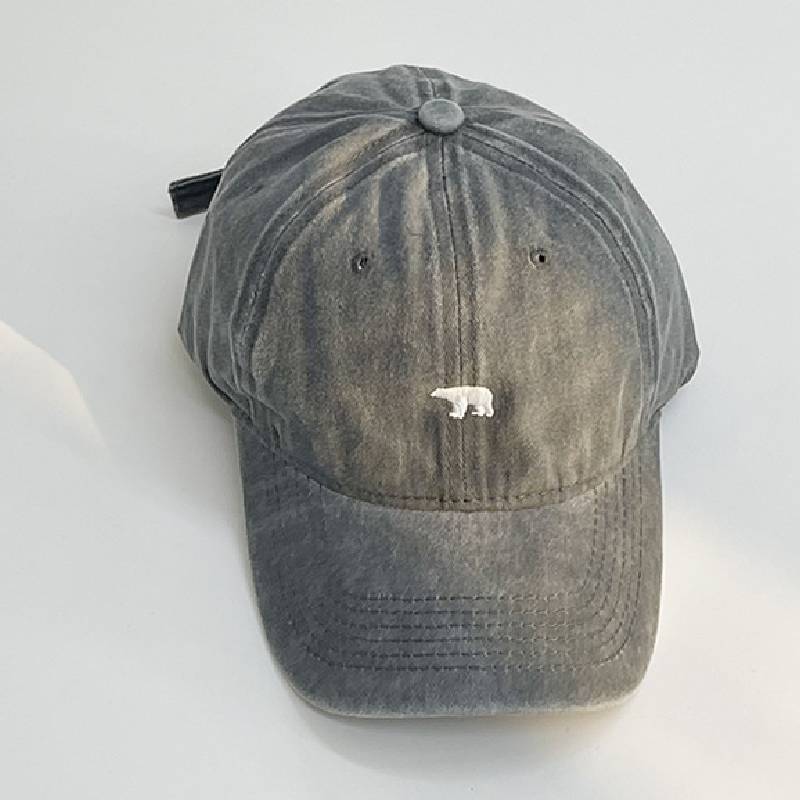 

Бейсболка с вышивкой «Белый медведь», солнцезащитная шляпа, защита от солнца, кепки с козырьком, мода светло-серый