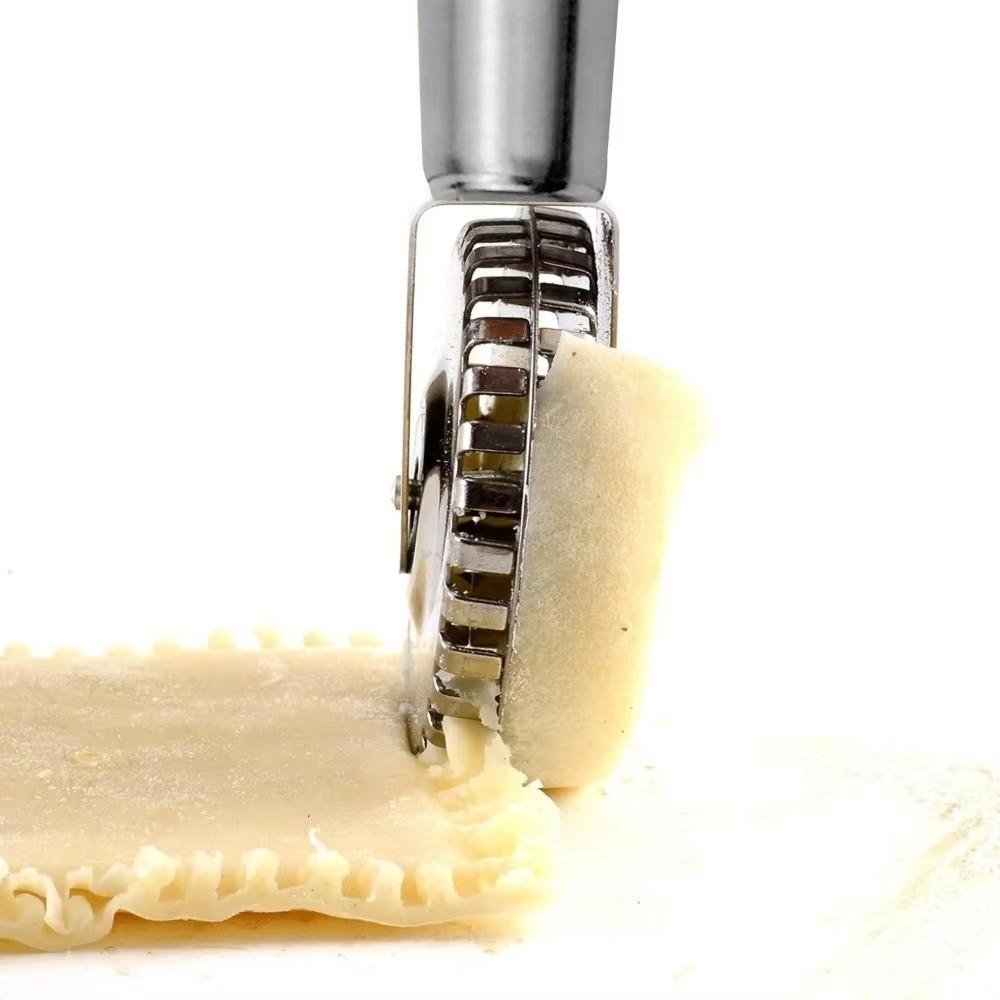 New Stainless Steel Pastry Roller Edge Sealing Double-Sided Embossing Knife Rolling Lace Cutting Knife Pastry Making