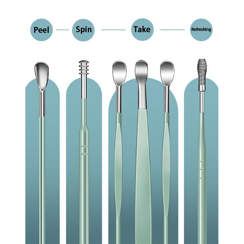 6PCS Ear Cleaning Tool Set Ear Cleaner Spoon Kit Health Care Earpick for Efficient Wax Removal for Adults and Kids