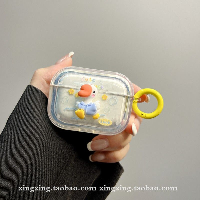 

INS Fun Sausage Mouth Duck for Airpodspro2 Protective Case Apple Airpods4 Wireless Earphone Case 3 Generation AirPods 4 sausage Beak Duck