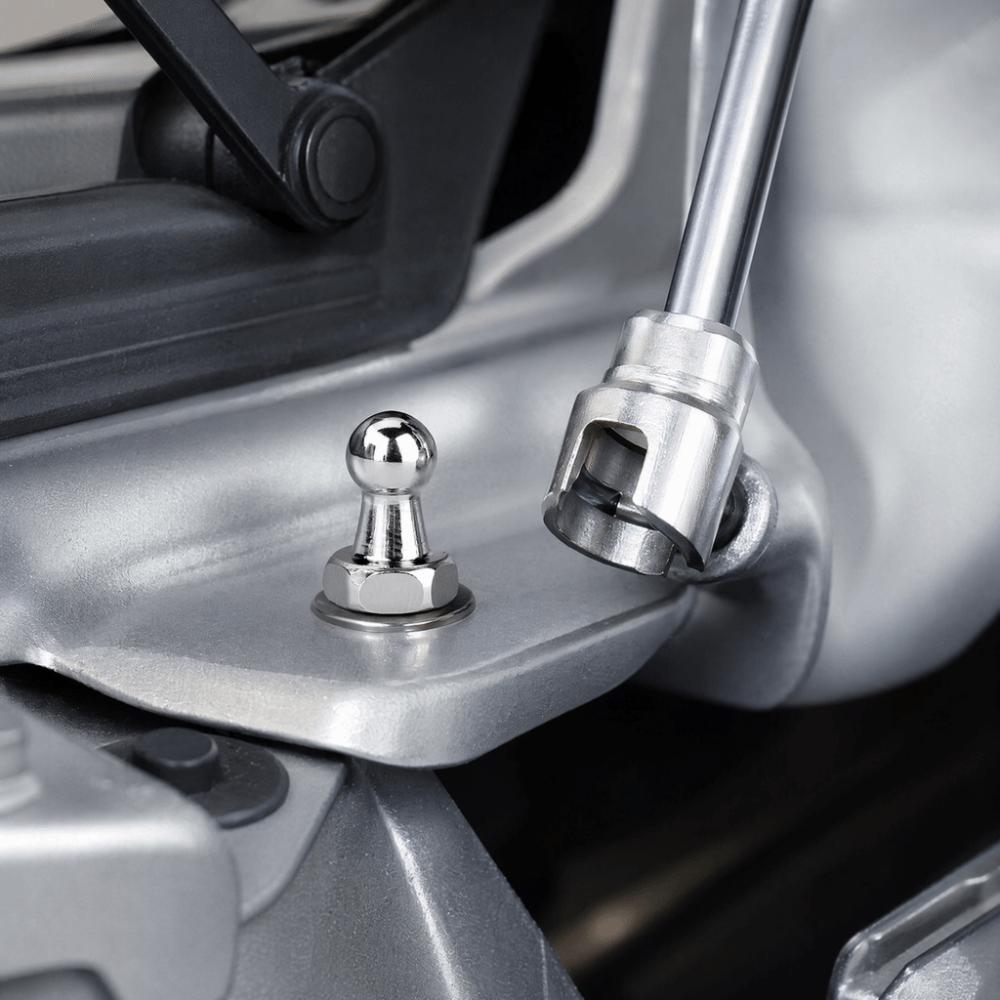 2PCS Vis à Tête Boule Argentée 10mm Connecteur Raccord pour Ressort à Gaz Universel Pour Tous les Vérins à Gaz de Voiture