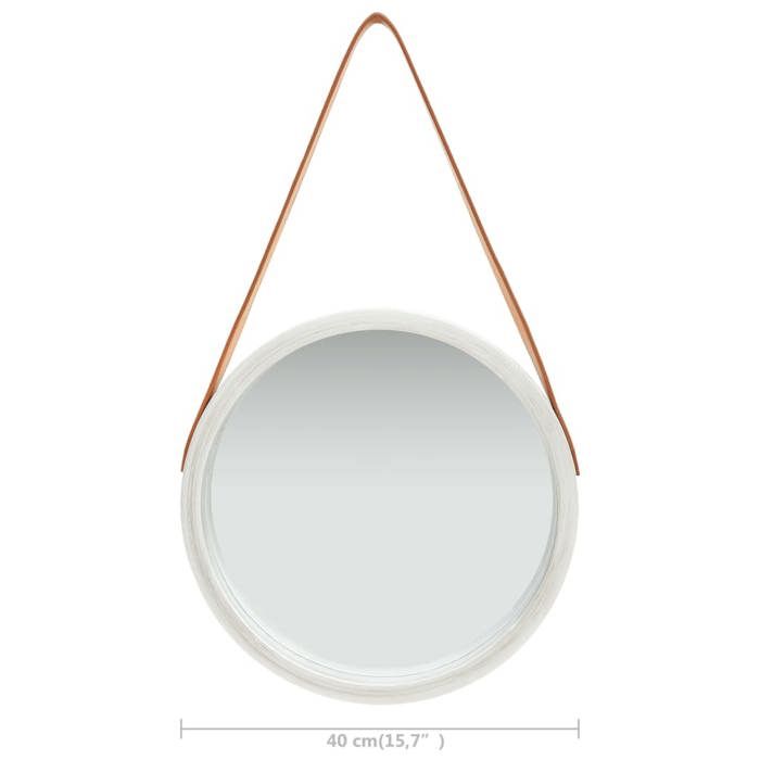 VidaXL Miroir mural avec sangle 40 cm Argenté 320362