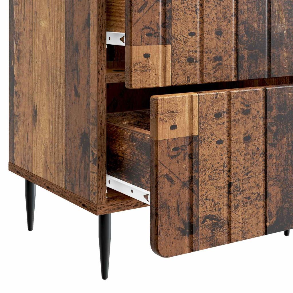 Nightstand Reclaimed Wood Look 43 x 34.5 x 49.5 cm Engineered Wood