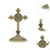 Cross Figurine Religious Art Piece Zinc Alloy Tabletop Decoration for Home And Office
