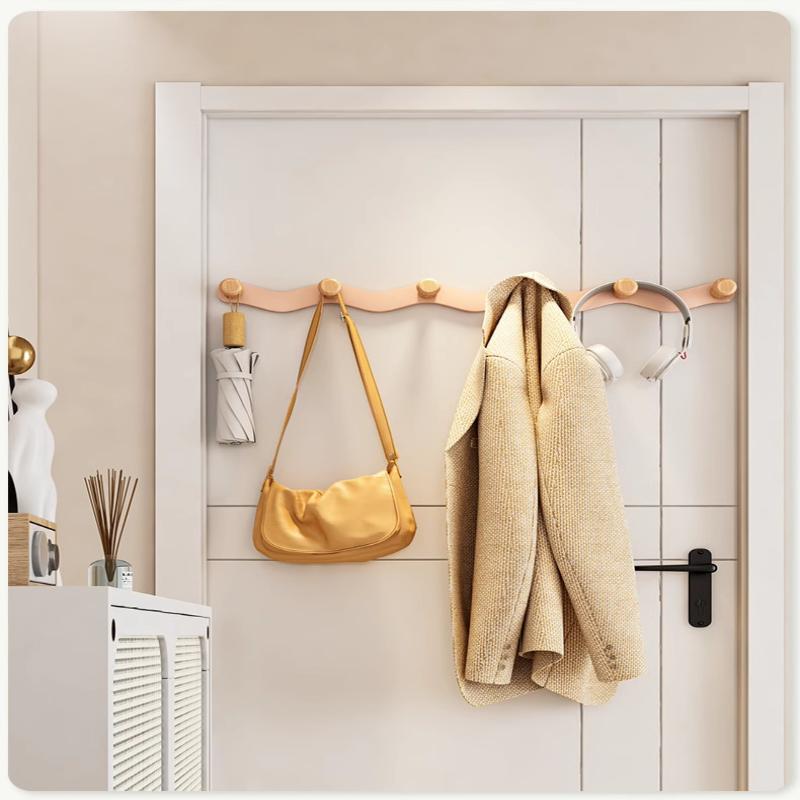Holzhaken Badezimmer Toilette Handtuchhaken Mantelhaken Stanzfrei Türhänger