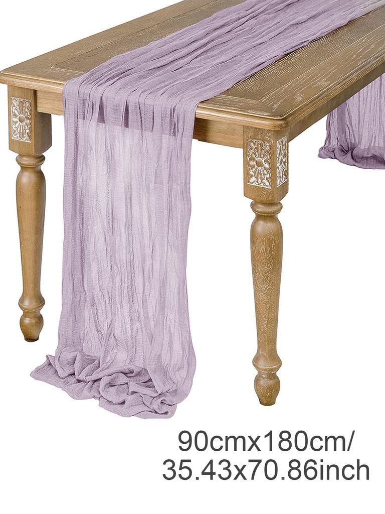 Semi-Sheer Gauze Table Runner Sage Cheesecloth Table Setting Dining Vintage Wedding Party Christmas Banquets Arches Cake Decor