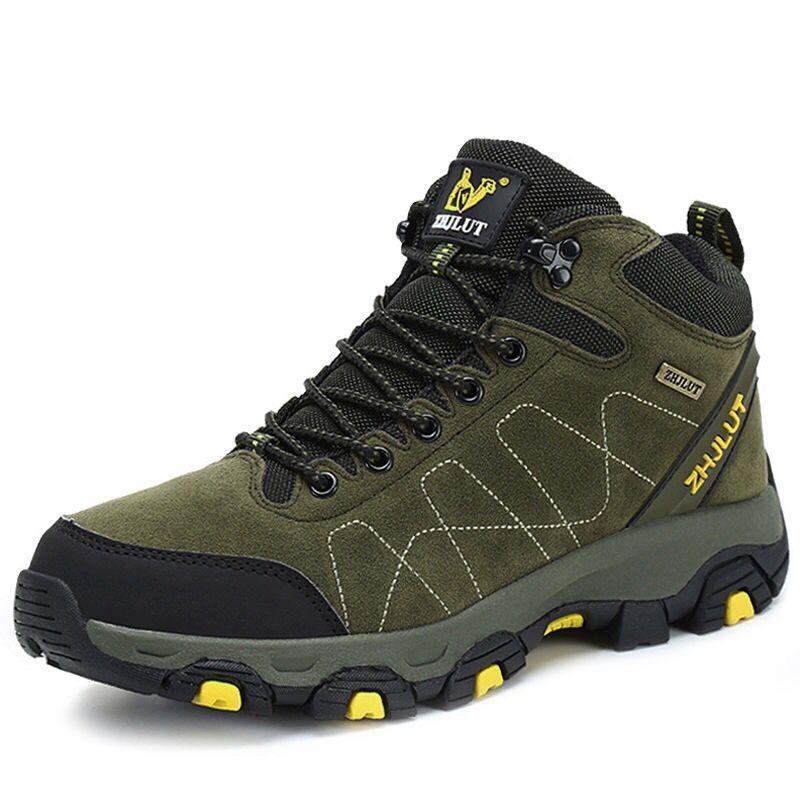 Men s High-Top Leather and Fur Hiking Boots - Warm, Non-Slip, Winter-Ready 40