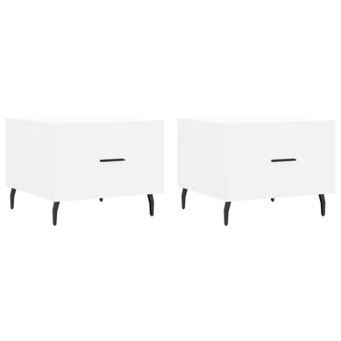 VidaXL Coffee Tables 2 Pcs White 50x50x40 Cm Engineered Wood 829429