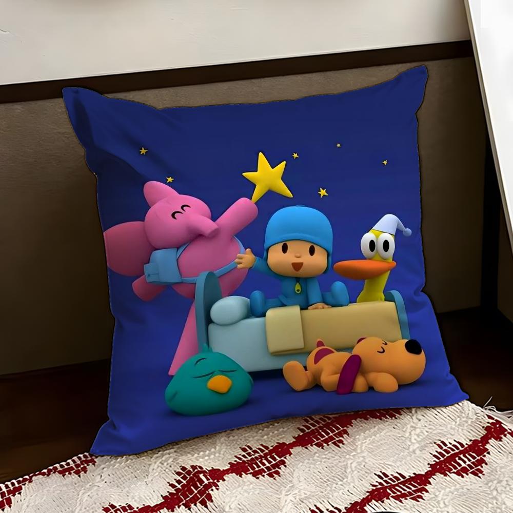 Cartoon Cute PPocoyo Cushion Cover Reversible Soft Durable Pillow Cover Home  Car MultiScene Use for Daily Comfort