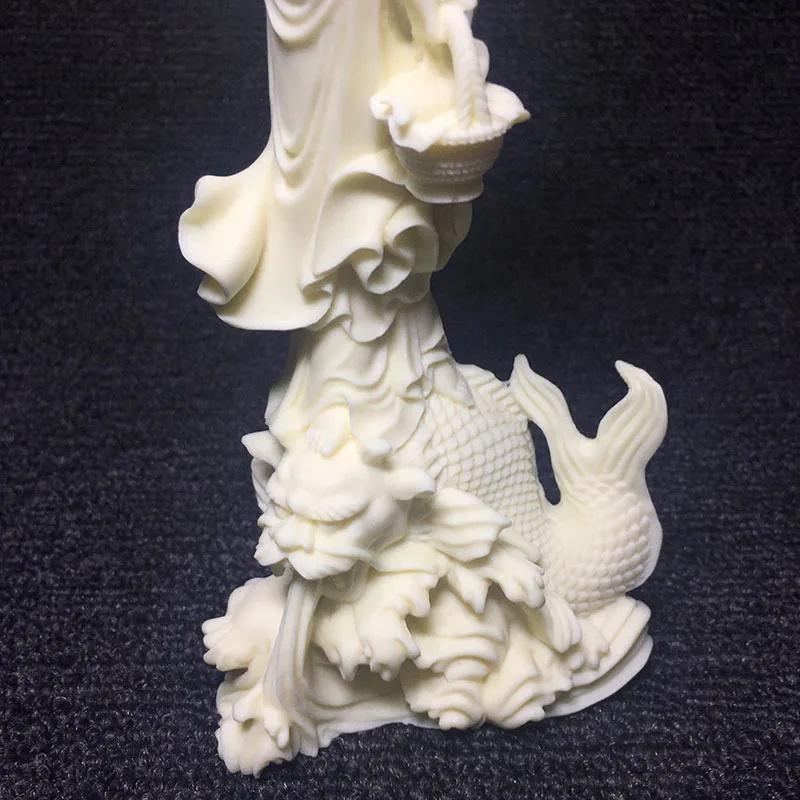 Dragon Fish Guanyin Bodhisattva  Characters Statue  Chinese Buddha Home Room Office Feng Shui Decorative Statue