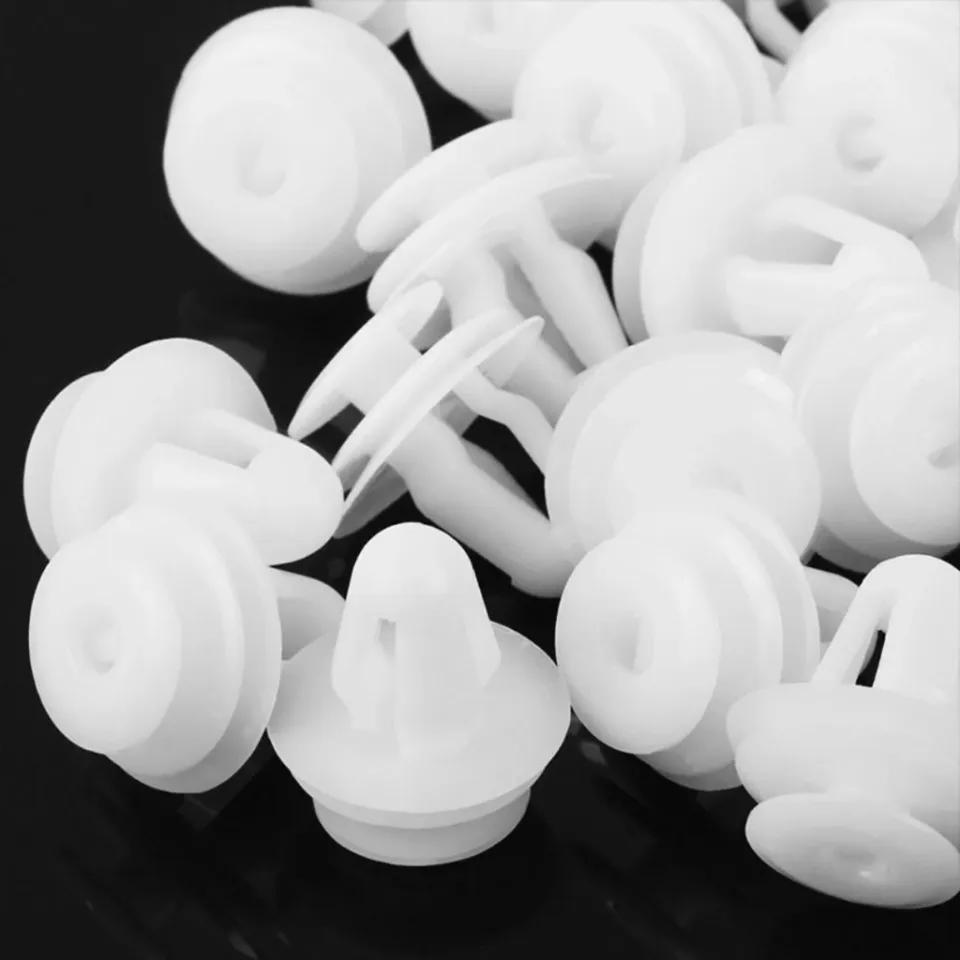 50pcs White Auto Bumper Fender Fastener Retainer Clips 8mm Hole Fixed Rivet Retainer Plastic Rivets Fastener Push Clips Custom