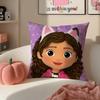 Playful Kids Cartoon Gabbys Dollhouse Cushion Cover Pillowcase Short Plush Invisible zipper Room Sofa Cushion Cover