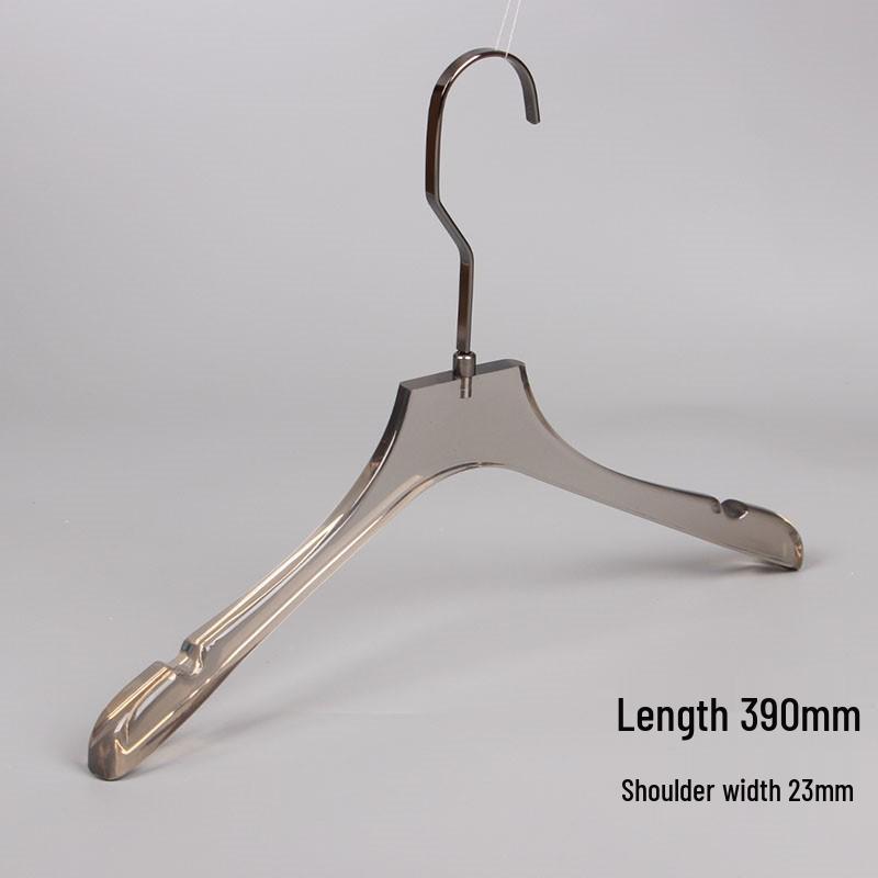 Acrylic Transparent Hangers with Black and Gunmetal Hooks for Women's and Men's Clothing