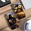 Mysterious Golden Poker For Samsung Galaxy S20 FE S21 S22 S23 Plus S24 Ultra 25Ultra S21+ S9+ S22Plus Golden Glass Phone Case