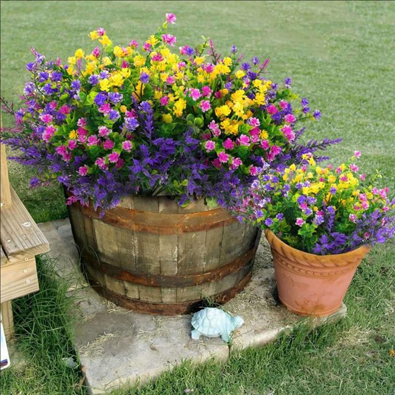 12pcs Artificial Flowers Decoration for Indoor Outdoor Hanging Baskets Garden Porch Window Home Vases Wedding Decorations