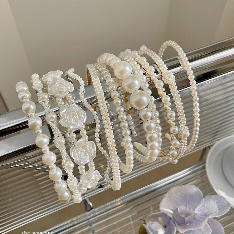Exquisite Faux Pearl Flower Hair Hoops Fashion Hair Accessories Holiday Styling Perfect Gifts for Girls