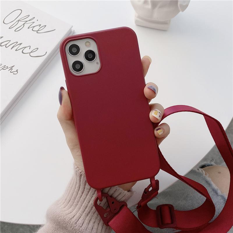 Lanyard Phone Case Soft Silicone Crossbody Strap Mobile Phone Case for iPhone 14 Pro Max SE Soft Phone Case