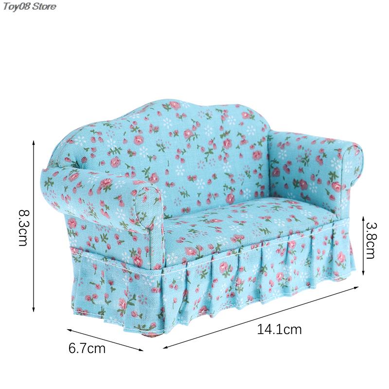 1Pc 1/12 Dollhouse Simulation Sofa Model Dollhouse Living Room Furniture Decoration Dolls House Accessories