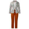 Womens Leopard Print Blazer and Straight Leg Pants Suit Set