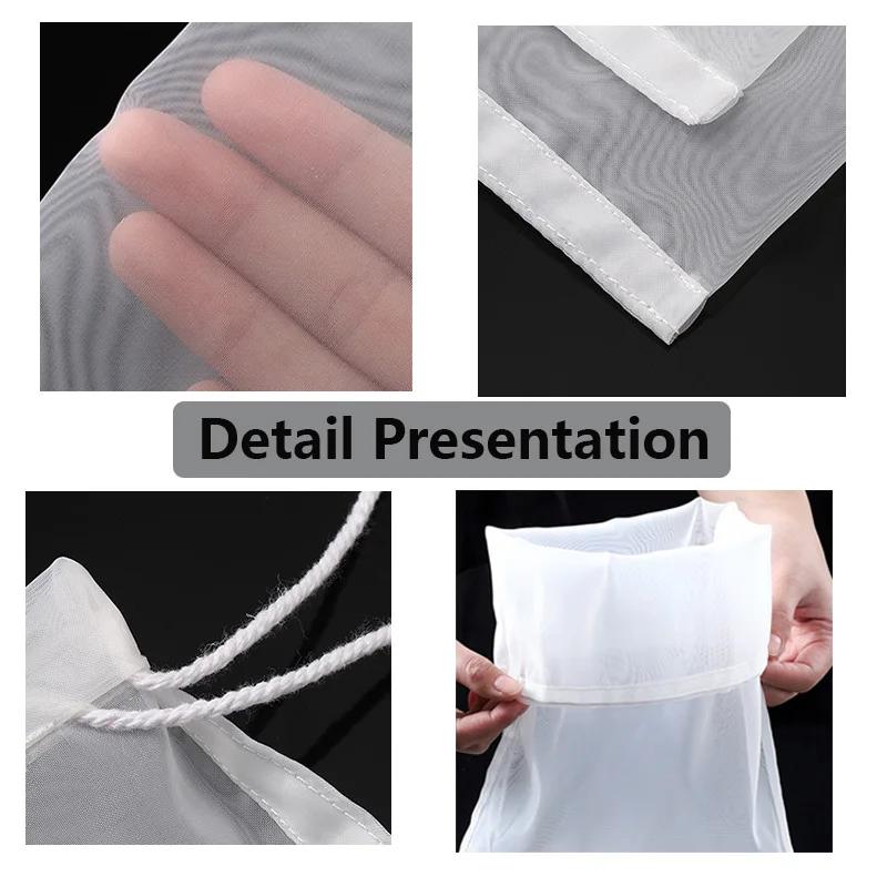 Food Grade Soy Milk Wine Nylon Filter Bag Net 100 Mesh Tea Beer Coffee Oil Reusable Filter Fabric Bags Kitchen Filter Fabric Bag