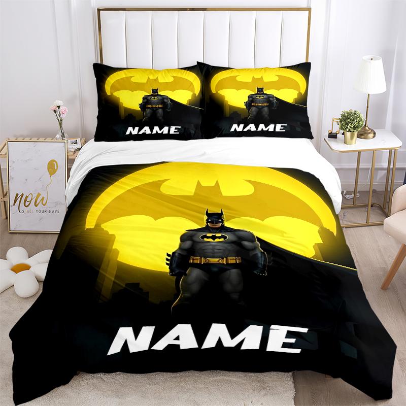 Custom Textile Batman Poster Bedding 3 Piece Set HD Print Duvet Cover Pillowcases for Teens Adult Bedroom Decoration
