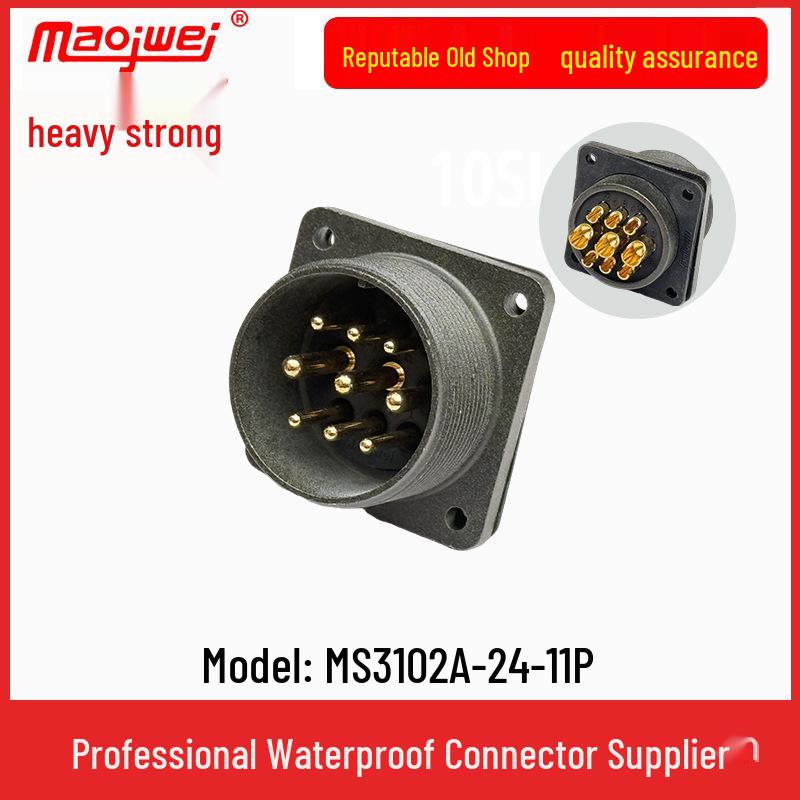 Heavy Duty 9-Pin US Standard Plug & Socket Connector MS3106A24-11S/MS3102A24-11P