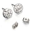 5Pairs Stainless Steel Embossing Round Ear Studs Ear Plug Set Earring Posts Back Stoppers Earrings Piercing DIY Jewelry Making