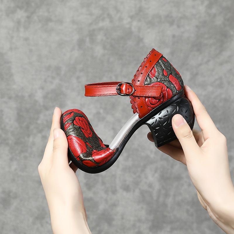 Fashion GKTINOO 2025 Summer Women Shoes Genuine Leather Women Pumps Handmade Comfortable Vintage Style High Heels Sandals Women Sandalia