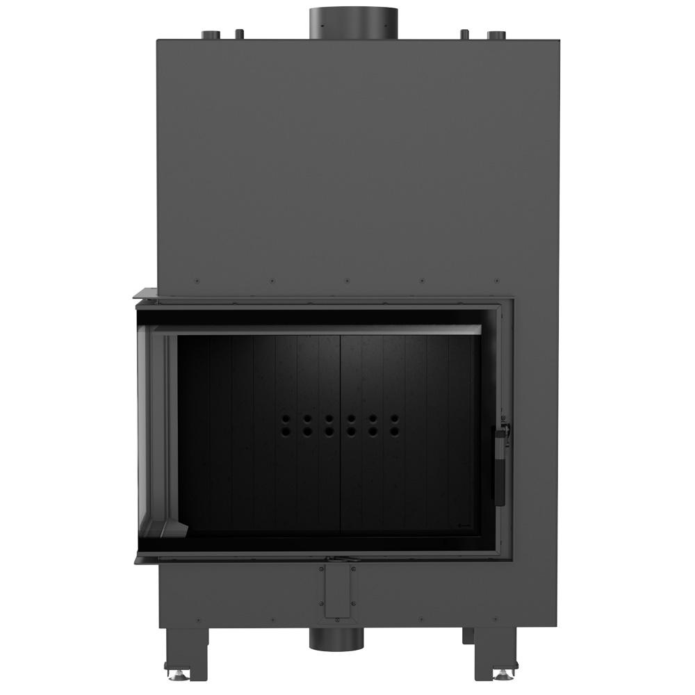 Water heating fireplace KRATKI MBA Left 17 kW Ø 200 black thermotec lining