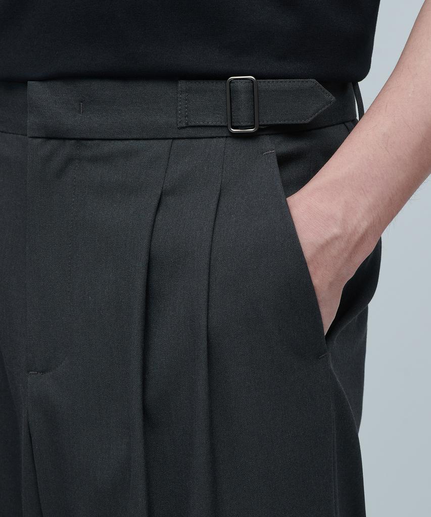 MUSINSA STANDARD Side Adjust Two-Tuck Wide Slacks [Gray]