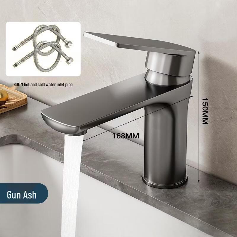 Baimengyang Gunmetal Grey Stainless Steel Hot/Cold Basin Faucet
