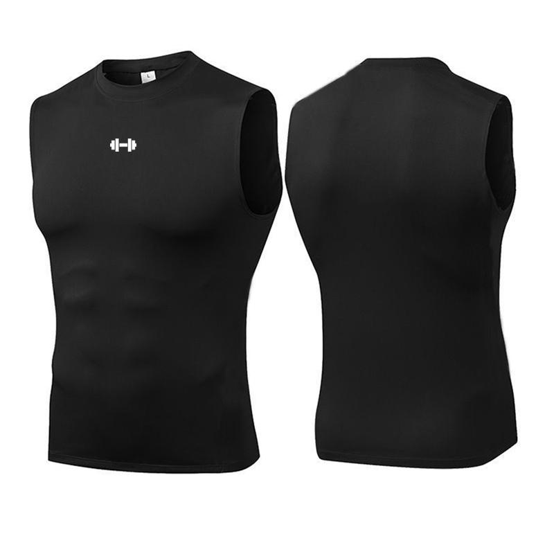 

Muscleguys Men s Running Compression Vest Gym Clothing Sports Fitness Tank Tops Quick Dry Workout Sportswear O Neck Tight Sleeveless Shirt M чёрный