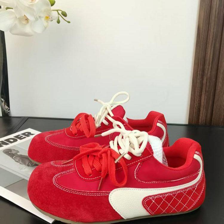 Retro dopamine women's spring new niche design soft-soled casual board shoes