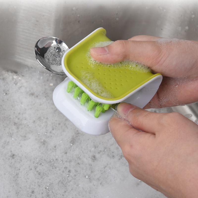 Household Kitchen U-shaped Double-sided Knife Brush Chopstick Cleaning Brush Hard Bristled Tableware Brush Hand Protection Brush