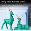Couple Gifts for Anniversary, Set of 2 Green Deer Statues – Nature-Inspired Figurines for Home and Office Décor
