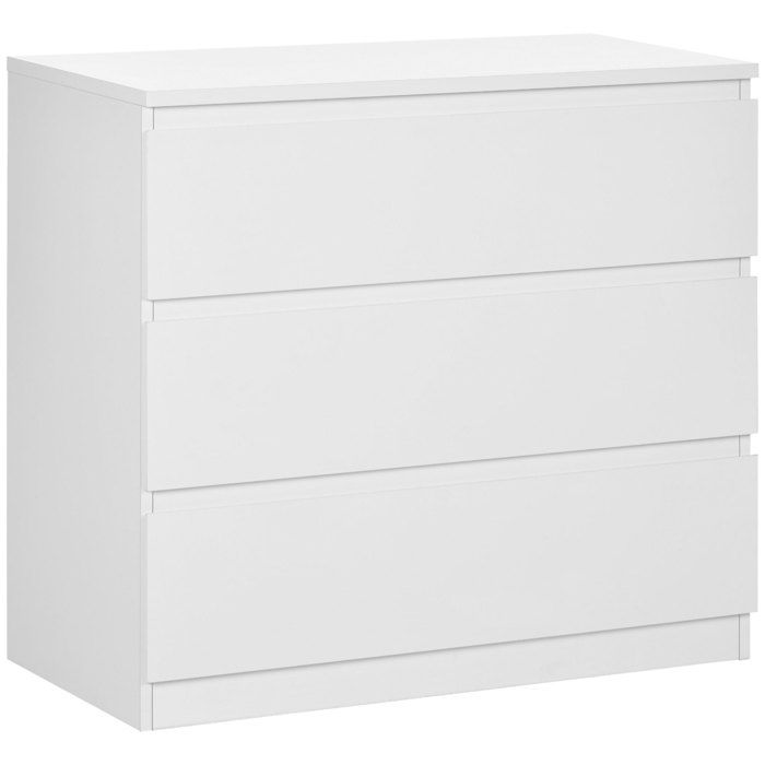 Commode 3 tiroirs - HOMCOM - Meuble de rangement épuré pour chambre - 80 x 39 x 73 cm