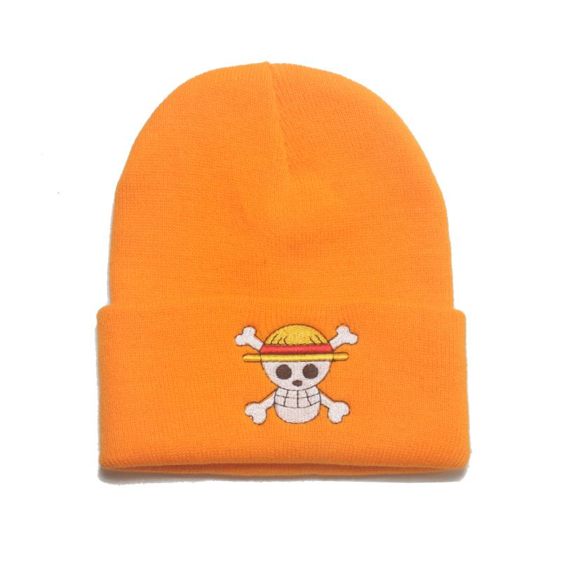 Mütze ONE PIECE japanische Kaltwettermütze Hip-Hop-Skimütze Pullover warme Mütze Cartoon Geisterkopf Strickmütze Animation