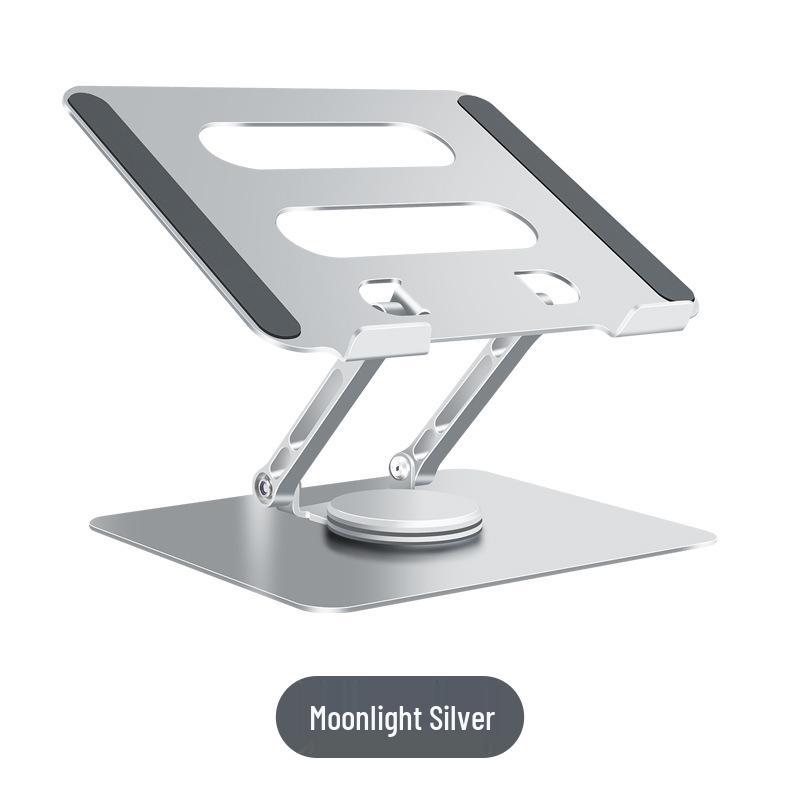 Adjustable Aluminum Alloy Laptop Stand with Cooling Riser and Rotating Feature