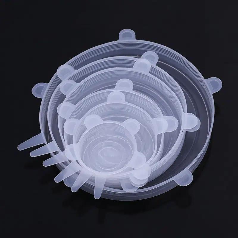 6-Piece Set of Silicone Lids, Fresh-Keeping Covers, Round Universal Sealing Bowl Lids, Leftover Food Plastic Wrap Covers