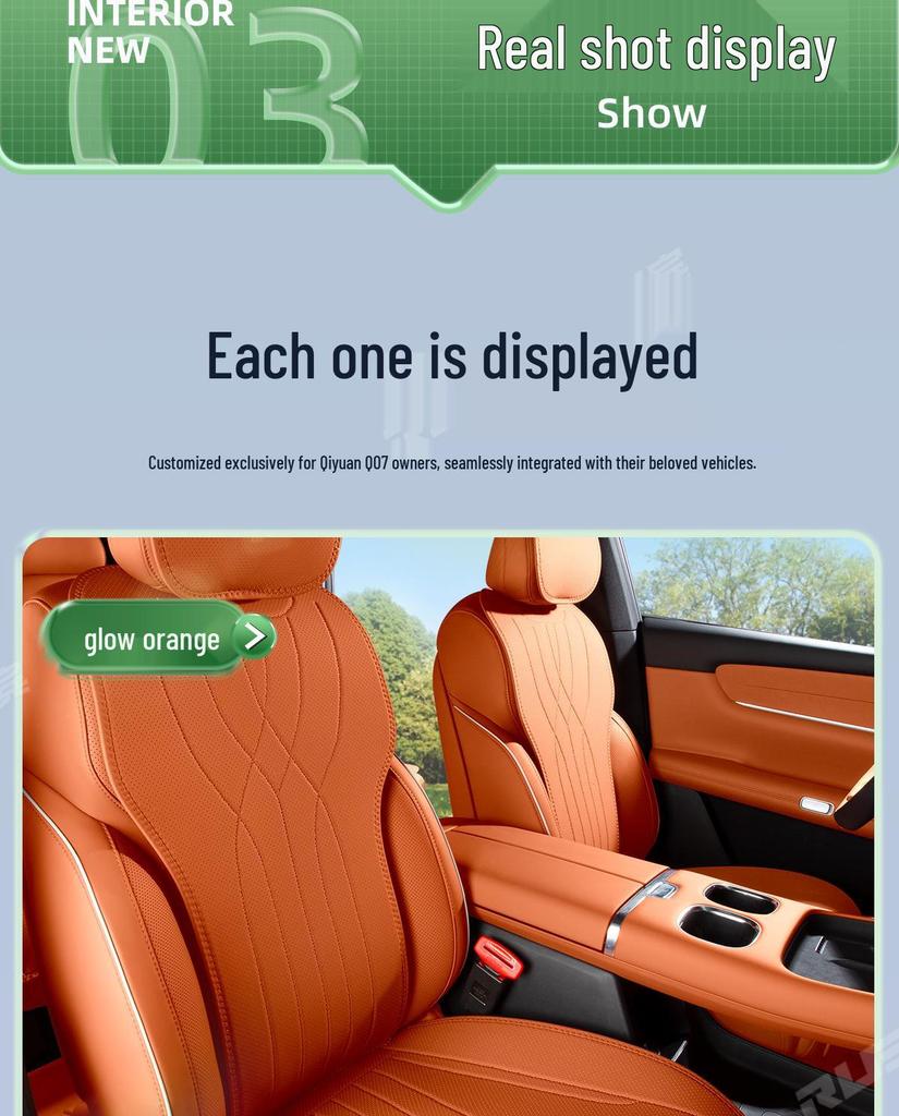 Lubin All-Season Breathable Car Seat Cover for Qiyuan Q07 - Ventilated Cushion Decor