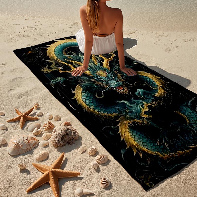 Epic Dragon Moonlit Sky Beach Towel, Super Soft Microfiber, Gift for Her/Him, Birthday, for Pool, Beach, Travel, Home Decor Fan gifts