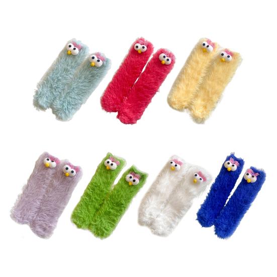 Funny Fuzzy Silly Socks for Women Fluffy Slipper Socks 3D Novelty Face Plush Socks Winter Warm Cute Floor Socks