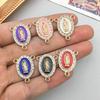 Gold Alloy Three-Hole White Rhinestone Pendant Charm for DIY Jewelry Accessories