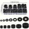 350pcs Black Nylon Flat Ring Sealing Gasket Type Kit, Loosening and Preventing Plastic Gasket, Suitable for Repairing Faucets and Water Hose Furniture