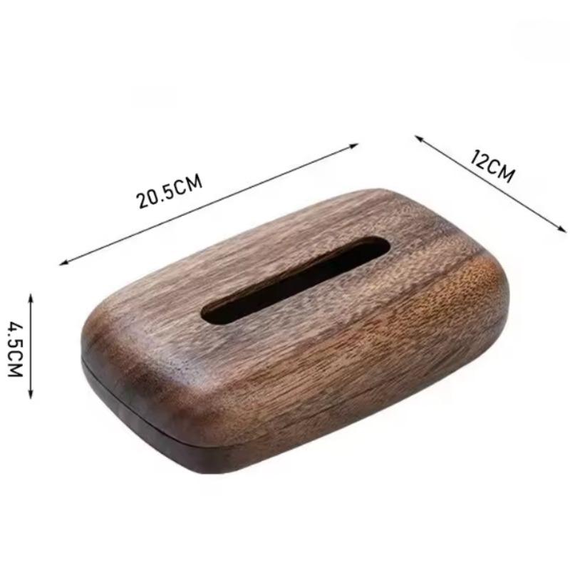 New Chinese-style Solid Wood Tissue Holder, Walnut Color Portable Tissue Dispensing and Storage Box Tabletop Tissue Storage Rack