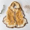 Pretty Gradient Leaves Women Foulard Elegant Chiffon Georgette Bandana Scarf Summer Beach Sun Protection 50*160cm