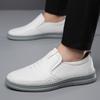 Fashion Men's Walking Loafers Breathable Male Outdoor Casual Shoes Leather Men Office Shoes Slip on Flats Man Versatile Driving Sneakers