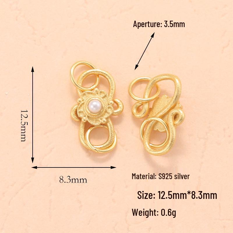 S925 Sterling Silver Zirconia S-Shape & Figure-8 Clasp Link Extension Bracelet DIY Accessories P26