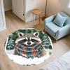 Vintage Raccoon,Round Area Rug,Carpet Rug for Living Room Bedroom Sofa Playroom Decor,Non-slip Floor Mat